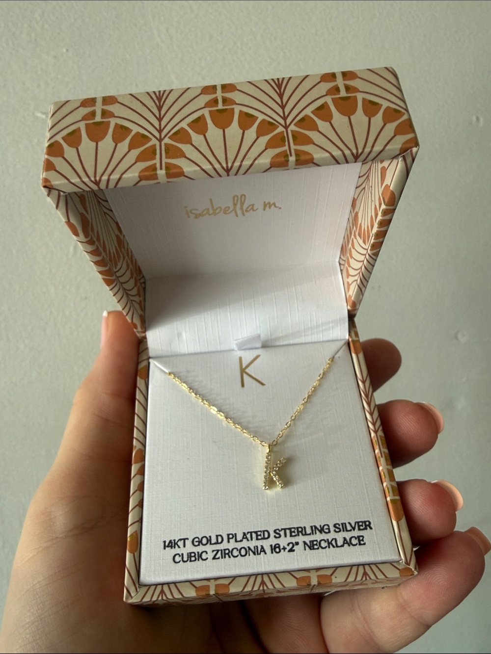 Isabella M. Gold-Plated 'K' Initial Necklace - Gold